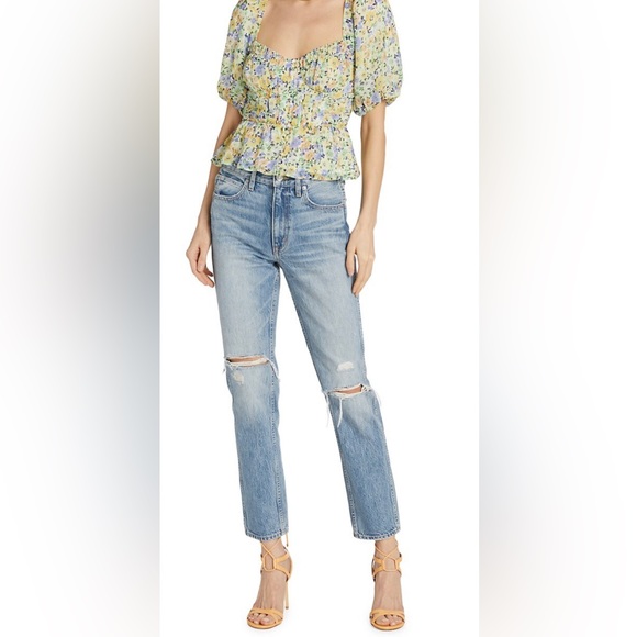 NWOT SLVRLAKE Virginia Distressed slim-leg jeans size 24 - Picture 2 of 8